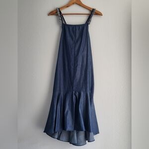 En Creme Striped  Denim Dress.